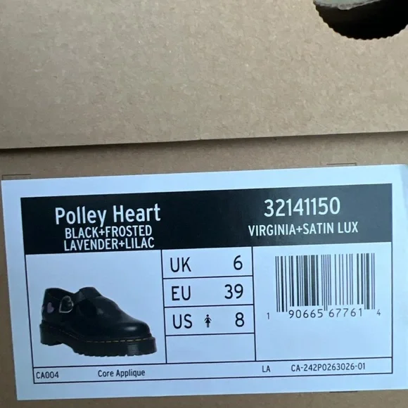Dr. Martens Black Polley Heart Shoes - Picture 4 of 4